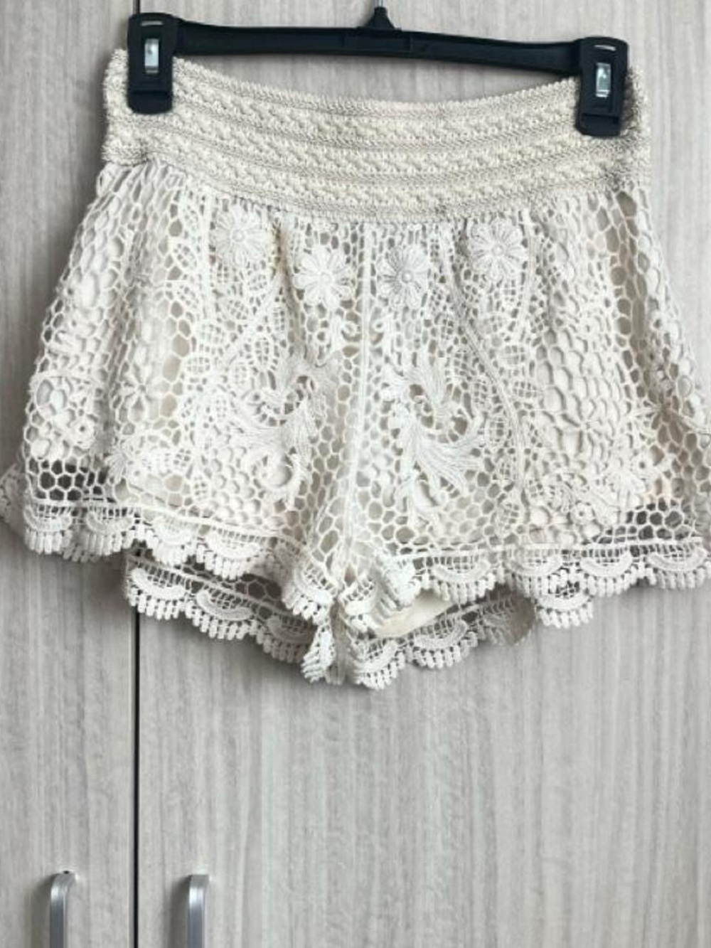 Topshop Cream Crochet Lace Skort